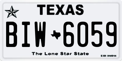 TX license plate BIW6059
