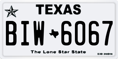 TX license plate BIW6067