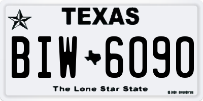TX license plate BIW6090