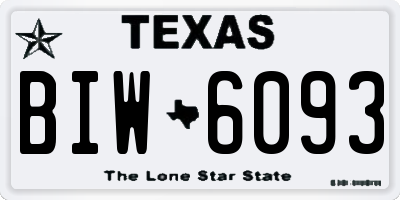 TX license plate BIW6093