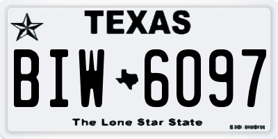 TX license plate BIW6097