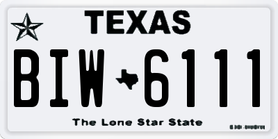 TX license plate BIW6111