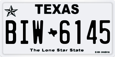 TX license plate BIW6145