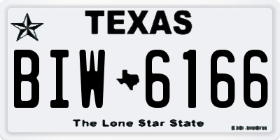 TX license plate BIW6166
