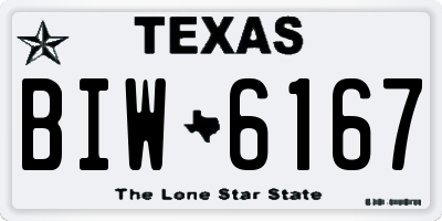 TX license plate BIW6167
