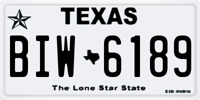 TX license plate BIW6189