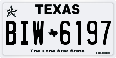 TX license plate BIW6197