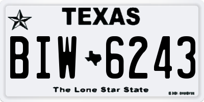 TX license plate BIW6243