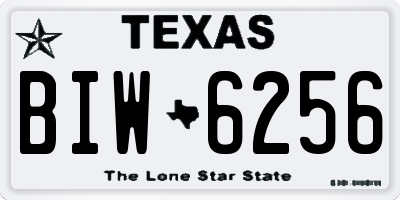 TX license plate BIW6256