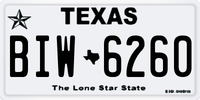 TX license plate BIW6260
