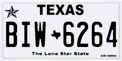TX license plate BIW6264