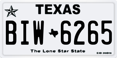 TX license plate BIW6265
