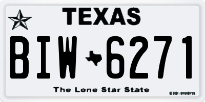 TX license plate BIW6271