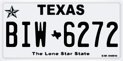 TX license plate BIW6272