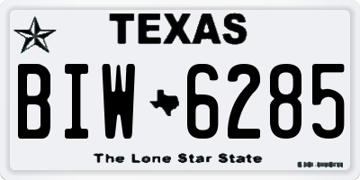TX license plate BIW6285