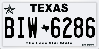 TX license plate BIW6286