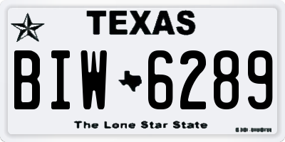 TX license plate BIW6289