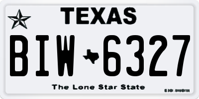 TX license plate BIW6327