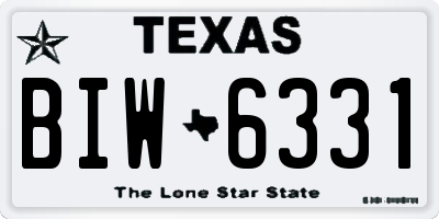 TX license plate BIW6331