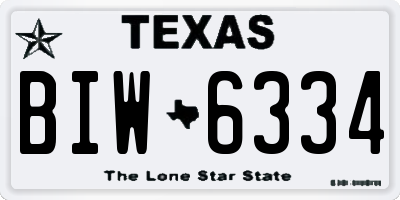 TX license plate BIW6334