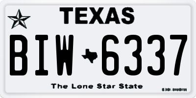 TX license plate BIW6337
