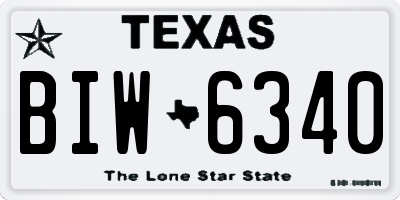 TX license plate BIW6340