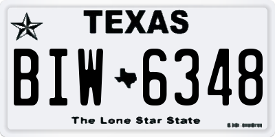 TX license plate BIW6348