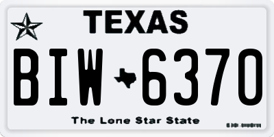 TX license plate BIW6370