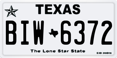 TX license plate BIW6372