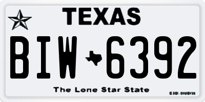 TX license plate BIW6392