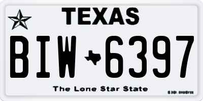 TX license plate BIW6397