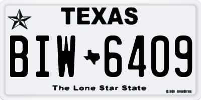 TX license plate BIW6409