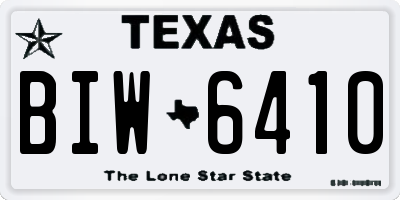 TX license plate BIW6410