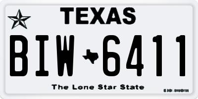 TX license plate BIW6411