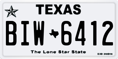 TX license plate BIW6412