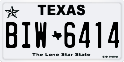 TX license plate BIW6414