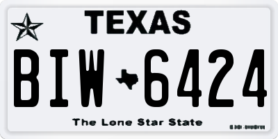 TX license plate BIW6424
