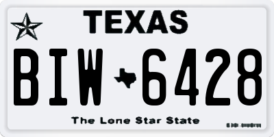 TX license plate BIW6428