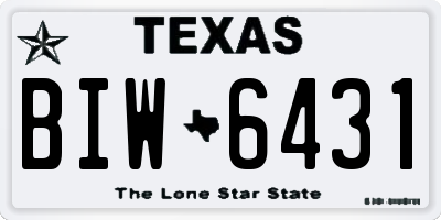 TX license plate BIW6431