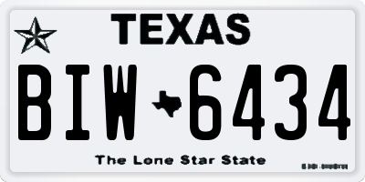 TX license plate BIW6434
