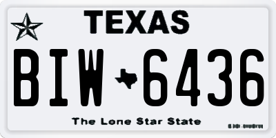 TX license plate BIW6436