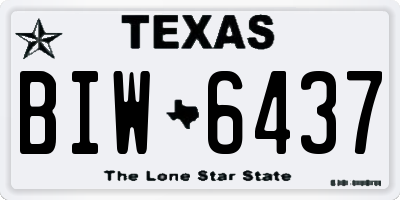 TX license plate BIW6437