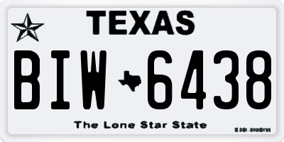 TX license plate BIW6438