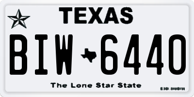 TX license plate BIW6440