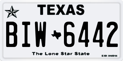 TX license plate BIW6442