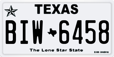 TX license plate BIW6458