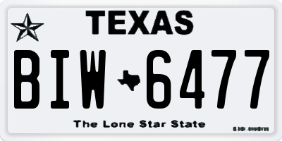 TX license plate BIW6477
