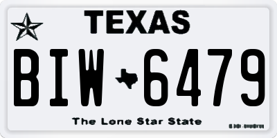 TX license plate BIW6479
