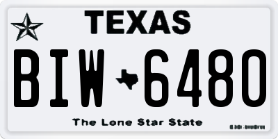 TX license plate BIW6480
