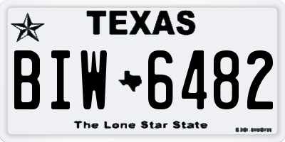 TX license plate BIW6482